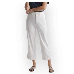 Quince Womens Organic Stretch Cotton Twill Wide Leg Crop Pant Size 29 Iv…